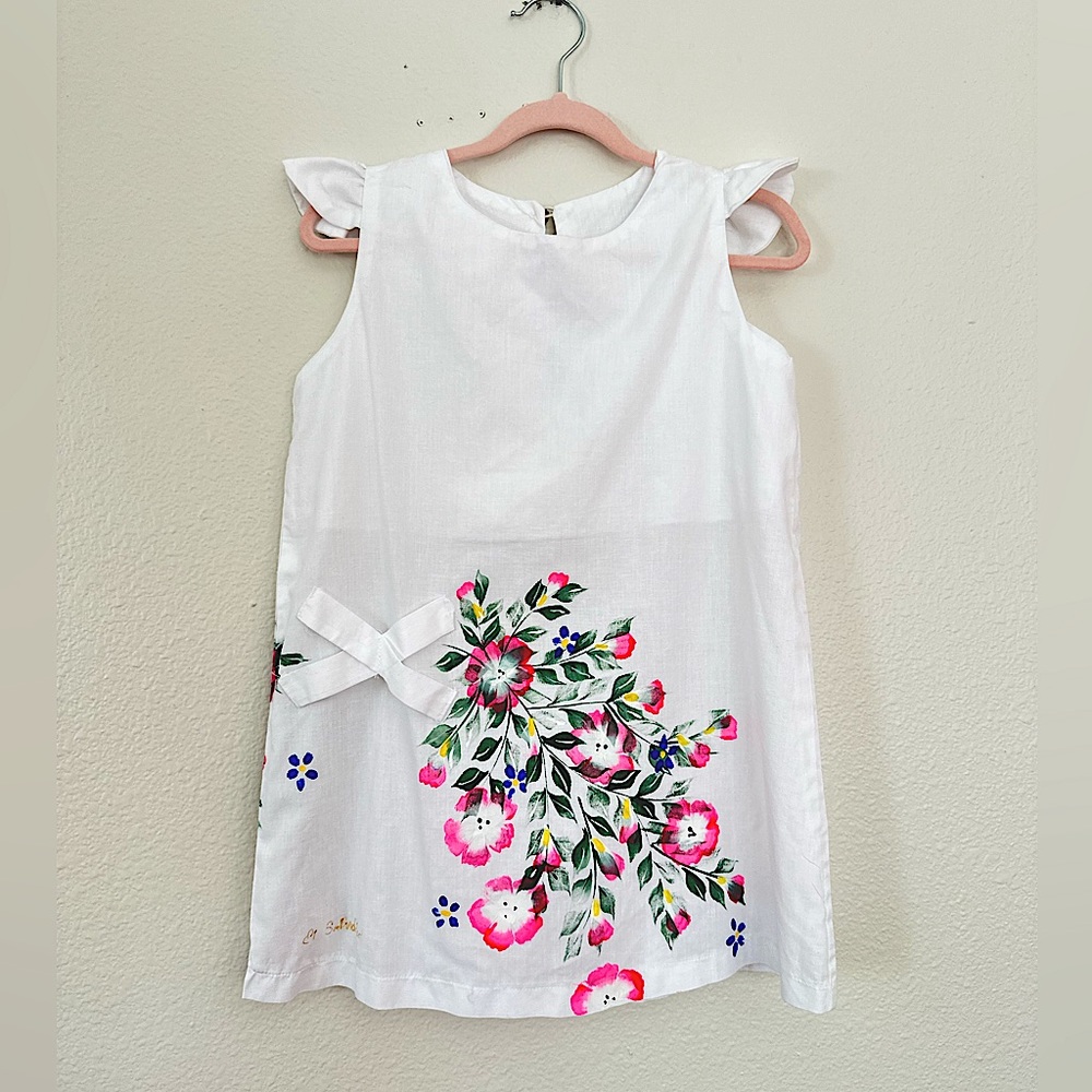 El Salvador vestido tipico. The Floral Stamp Dress girls 4-5
